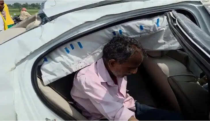 चंदौली में तेज रफ्तार कार मिट्टी के टीले से टकराई, एयरबैग खुलने से बची दो लोगों की जान