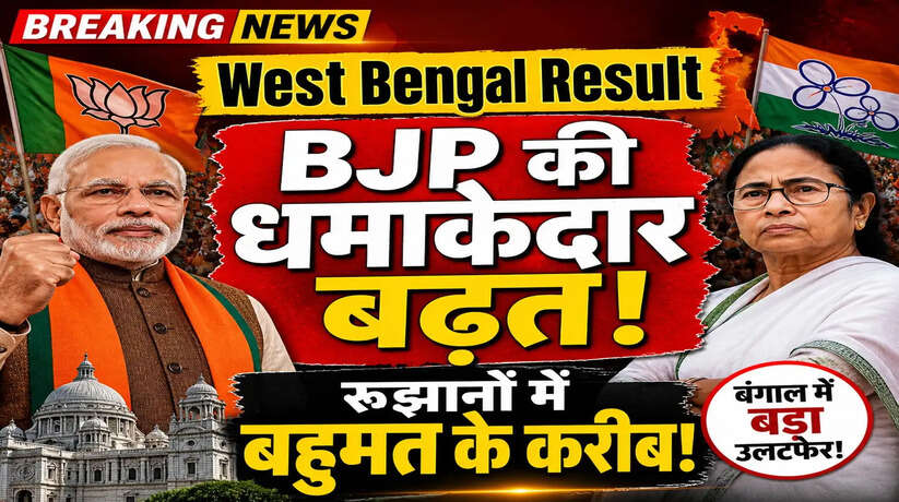 West Bengal Assembly Election Result: पश्चिम बंगाल में बीजेपी की धमाकेदार बढ़त, रुझानों में बहुमत के करीब