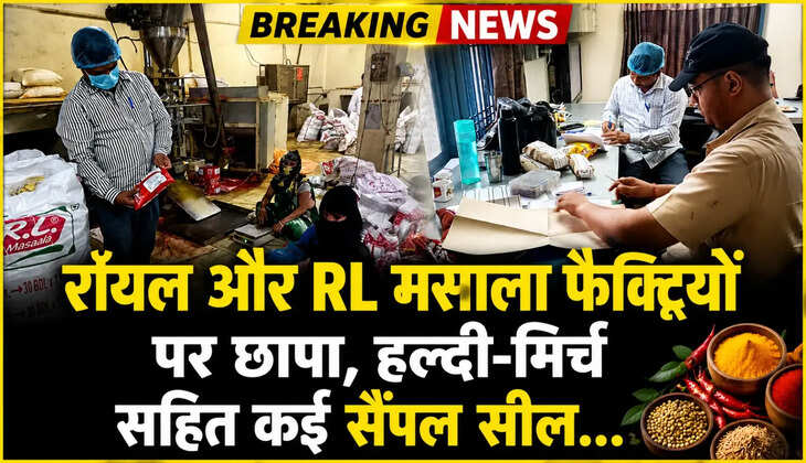 रॉयल और RL मसाला फैक्ट्रियों पर अचानक छापा,&nbsp;हल्दी-मिर्च समेत कई सैंपल सील...&nbsp;