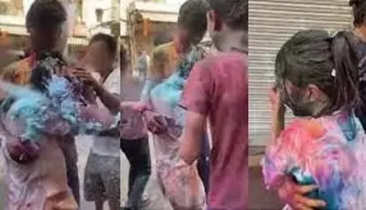 Japanese Woman Misbehaved in Delhi :&nbsp;रंग लगाने के बहाने जापानी महिला से बदसलूकी, सिर पर फोड़ा अंडा, वीडियो वायरल होने पर मचा बवाल