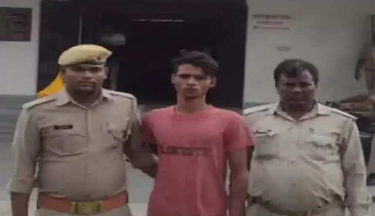 महिला के साथ छेड़खानी के आरोप में अहरौरा पुलिस की गिरफ्त में युवक