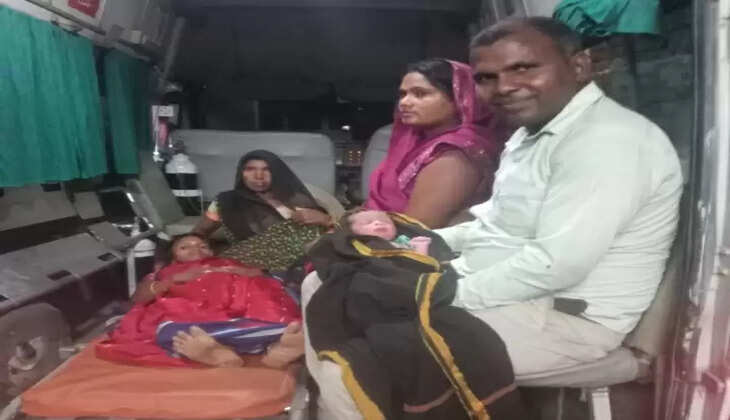 चंदौली: कांटा गांव समीप आपात स्थिति में कर्मियों ने एंबुलेंस में पीड़िता का&nbsp;कराया प्रसव,जच्चा-बच्चा सुरक्षित