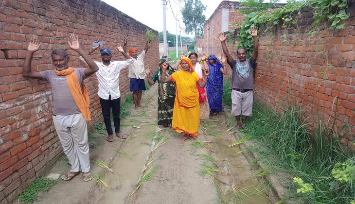 सड़क नहीं खेत है साहब! ग्रामीणों ने धान रोपकर जिम्मेदारों को दिखाया आईना&nbsp;&nbsp;
