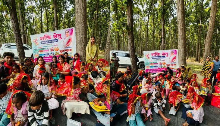 नवरात्रि पर सेवाऔर समरसता की मिसाल, 101 कन्याओं को कराया सामूहिक सहभोज