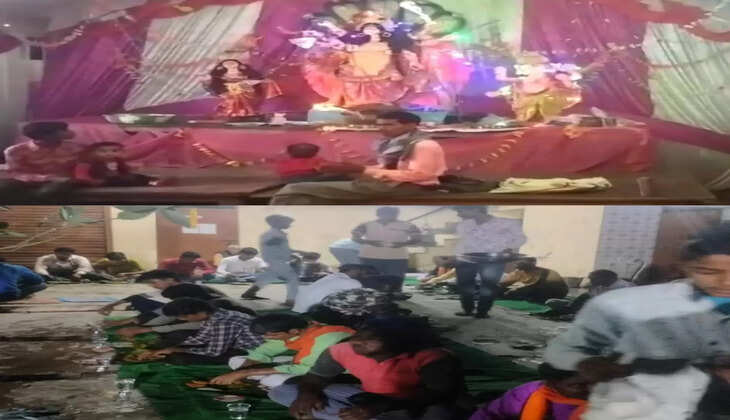 Raebareli News:&nbsp;निमलापुर में माता मंदिर प्रांगण व शीतला माता मंदिर में भण्डारे का हुआ आयोजन