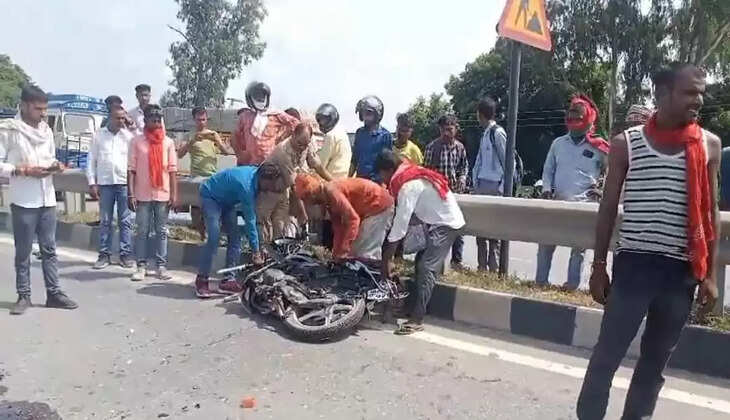 Chandauli News:&nbsp;माधोपुर नवीन मंडी समीप nh-2 पर कंटेनर की चपेट में आने से बाइक सवार एक व्यक्ति की दर्दनाक मौत