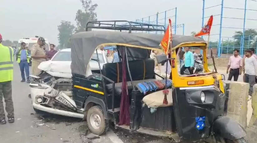 चंदौली में तेज रफ्तार का कहर, कार ने आटो में मारी जोरदार टक्कर, दो गंभीर रूप से घायल