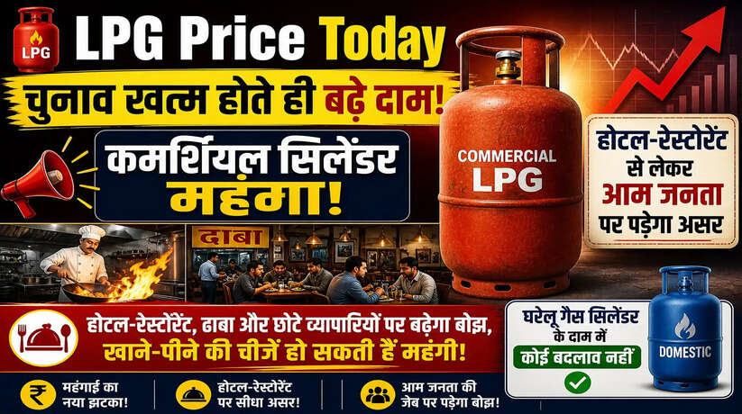 &nbsp;LPG Price Today:&nbsp;चुनाव खत्म होते ही बढ़े दाम, होटल-रेस्टोरेंट से लेकर आम जनता पर पड़ेगा असर