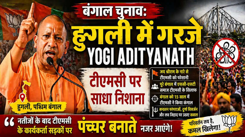 बंगाल चुनाव: हुगली में गरजे Yogi Adityanath, टीएमसी पर साधा निशाना