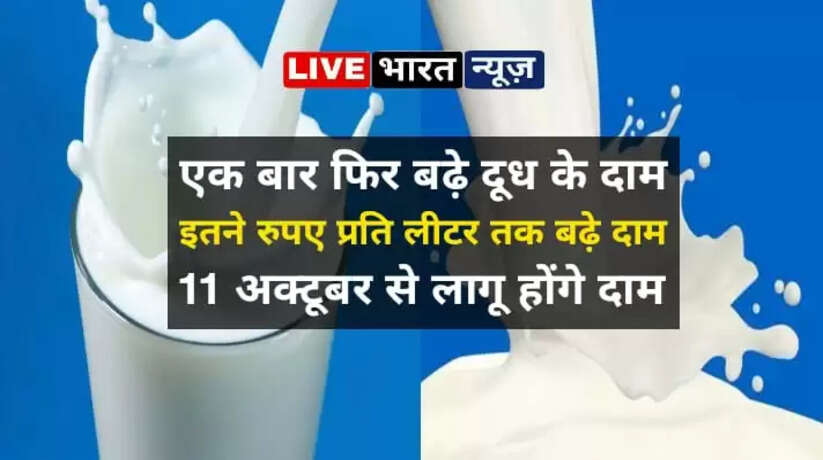फिर महंगा हुआ दूध, इतने रुपए प्रति लीटर तक बढ़े दाम, 11 अक्टूबर से होंगे लागू