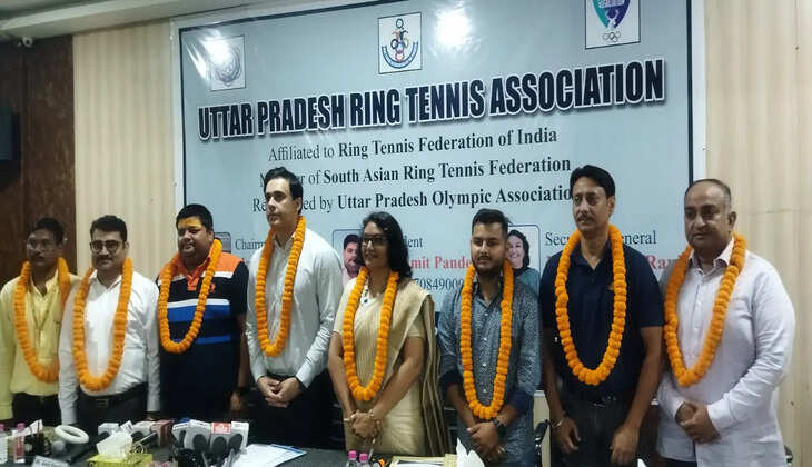 सनबीम स्कूल वरुणा के प्रांगण में उत्तर प्रदेश रिंग टेनिस एसोसिएसन के तत्वाधान में प्रेसवार्ता का आयोजन