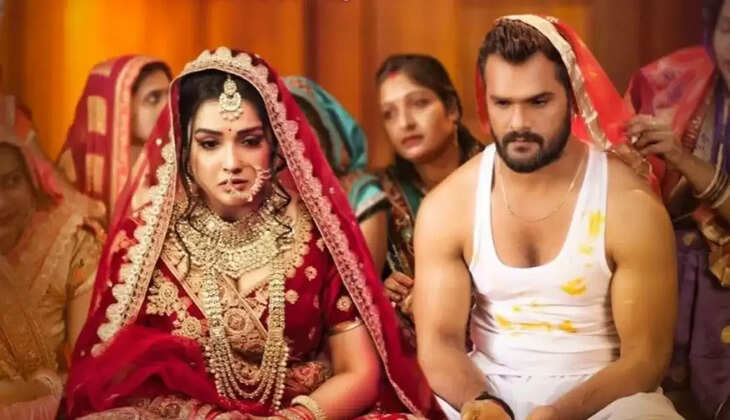 Amrapali Dubey से शादी कर दुखी दिखे Khesari Lal Yadav, एक्ट्रेस के चेहरे पर भी नजर आई मायूसी!