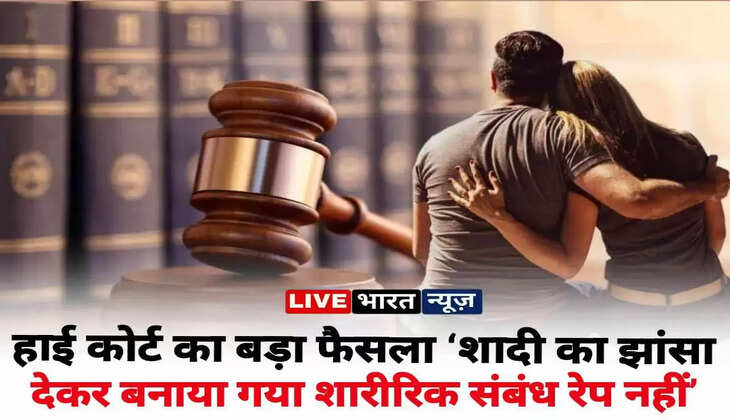 High Court का बड़ा फैसला&nbsp;&lsquo;शादी का झांसा देकर बनाया गया शारीरिक संबंध रेप नहीं&rsquo;&nbsp;