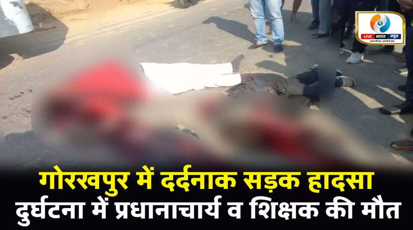 गोरखपुर में दर्दनाक हादसा, सड़क दुर्घटना में प्रधानाचार्य व शिक्षक की मौत