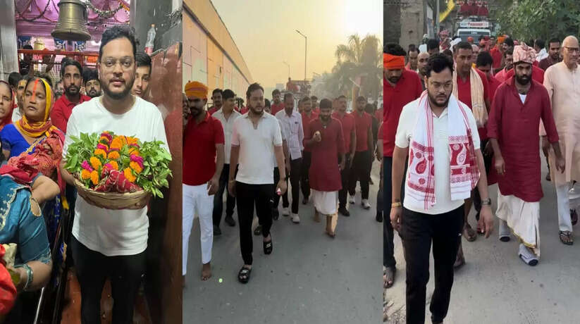 माँ विंध्यवासिनी धाम के लिए 81 किलोमीटर की पैदल यात्रा, अनुज प्रताप सिंह भी हुए शामिल