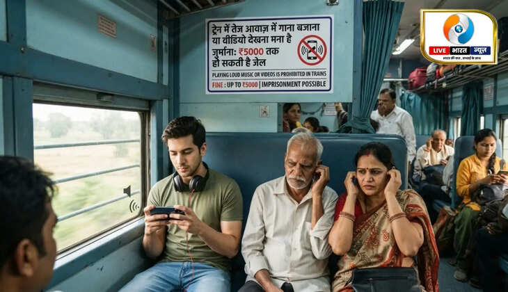 ट्रेन में गाना बजाना या Reel देखना पड़ेगा भारी! ₹5000 जुर्माने और जेल तक पहुंच सकता है मामला