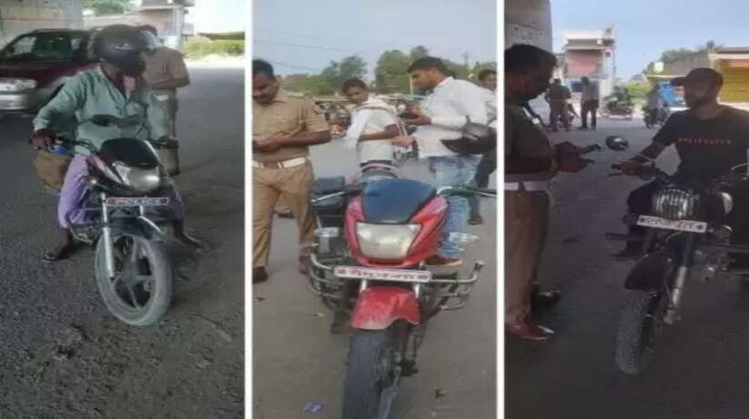 नाम,पद,कद नहीं सिर्फ नंबर प्लेट ही है हद, चन्दौली में यातायात नियमों का पालन न करने वाले वाहन चालकों पर की गई कार्यवाही