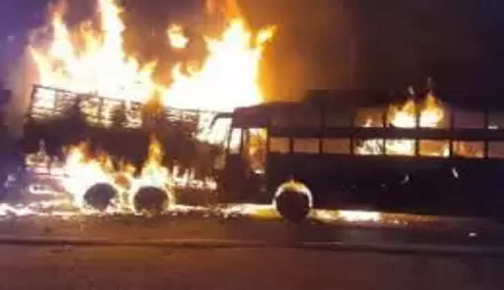 एक्सीडेंट के बाद बस में लगी आग, जिंदा जल गए 26 लोग...सरकार ने की मुआवजे की घोषणा