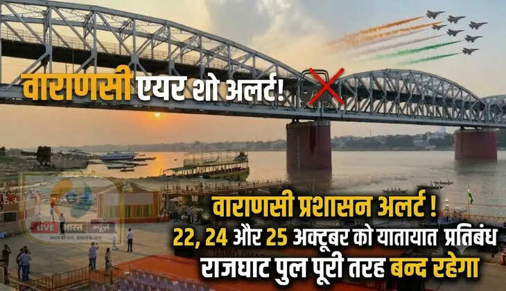 वाराणसी एयर शो को लेकर प्रशासन अलर्ट, 22, 24 और 25 अक्टूबर को लागू रहेंगे यातायात प्रतिबंध, बन्द रहेगा राजघाट पुल