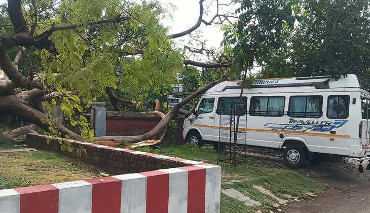 वाराणसी में तेज आंधी-बारिश का कहर, कई जगह पेड़ धराशाई